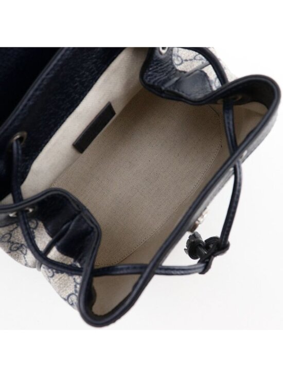 Gucci Ophidia Mini GG Supreme Canvas Gray Navy Blue Backpack Daypa main image 9